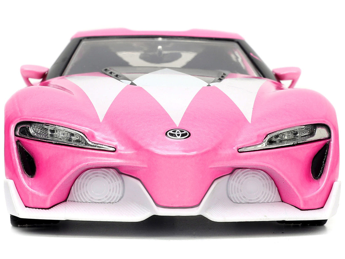 Toyota FT-1 Concept Pink Metallic and Pink Ranger Diecast Figurine "Power Rangers" "Hollywood Rides" Series 1/24 Diecast Model Car by Jada-3