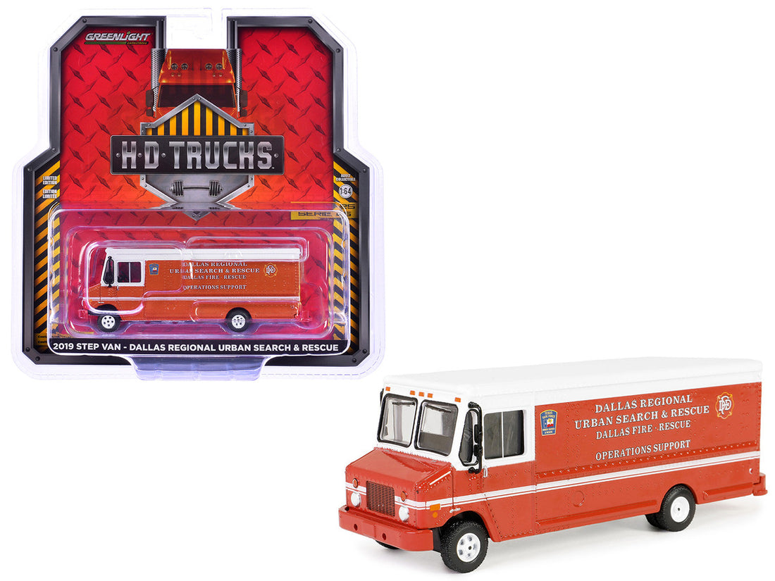 2019 Step Van "Dallas Regional Urban Search & Rescue - Dallas Fire Department Texas" Red with White Top "H.D. Trucks" Series 25 1/64 Diecast Model Car by Greenlight-0