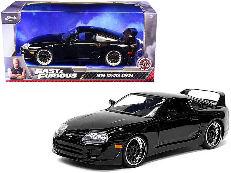 1995 Toyota Supra Black "Fast & Furious" Movie 1/24 Diecast Model Car by Jada-0