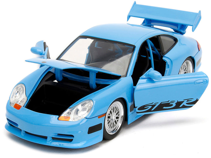 Porsche 911 GT3 RS Light Blue with Black Accents "Fast & Furious" Movie 1/24 Diecast Model Car by Jada-1