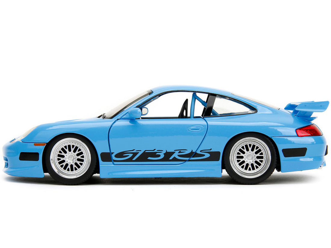 Porsche 911 GT3 RS Light Blue with Black Accents "Fast & Furious" Movie 1/24 Diecast Model Car by Jada-2