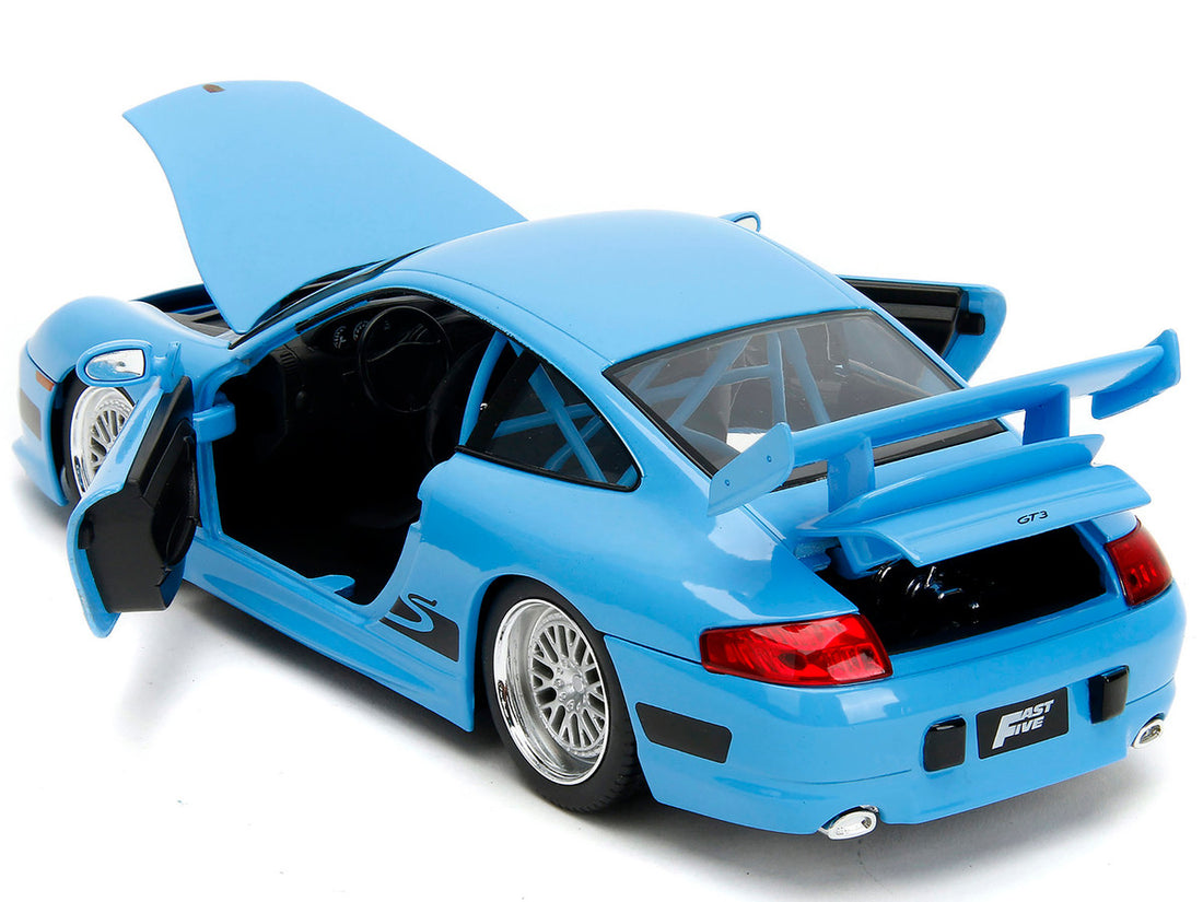 Porsche 911 GT3 RS Light Blue with Black Accents "Fast & Furious" Movie 1/24 Diecast Model Car by Jada-3