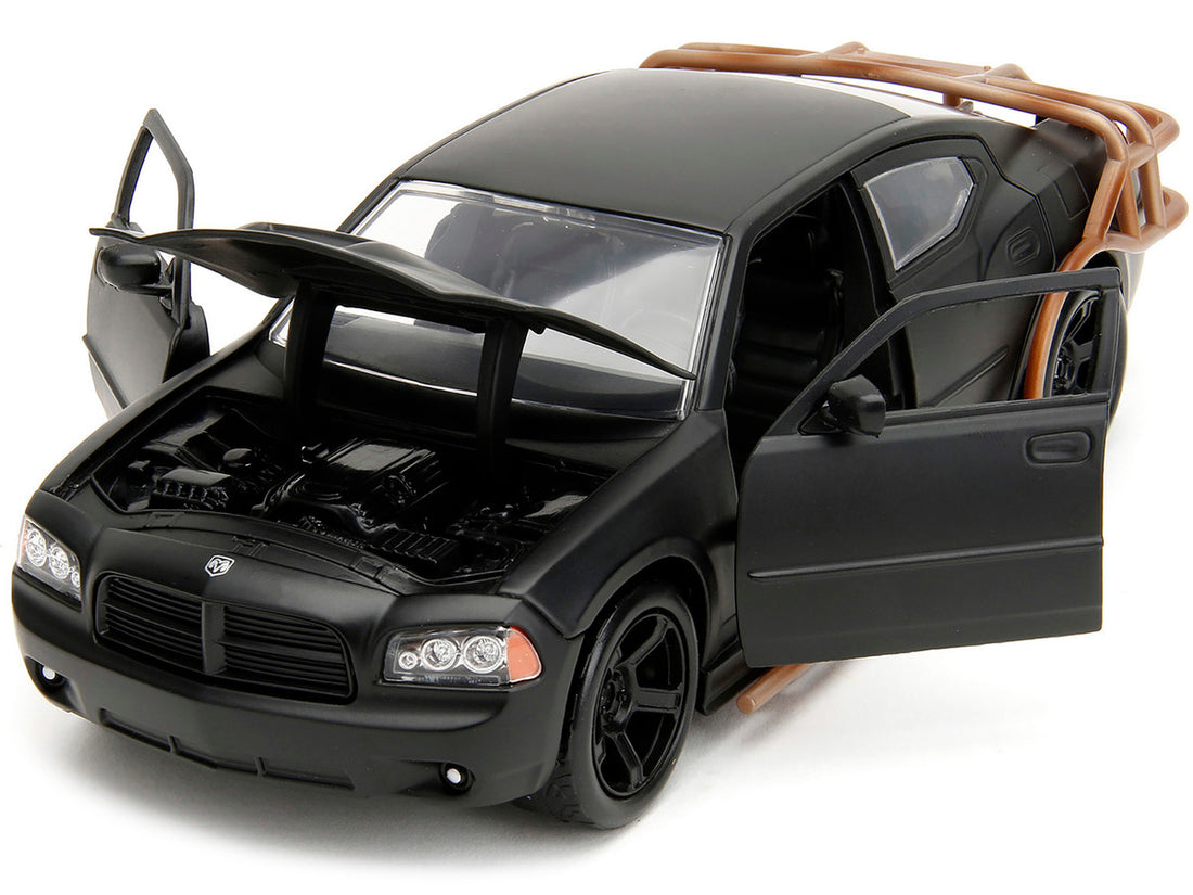 2006 Dodge Charger Matt Black with Outer Cage "Fast & Furious" Movie 1/24 Diecast Model Car by Jada-1