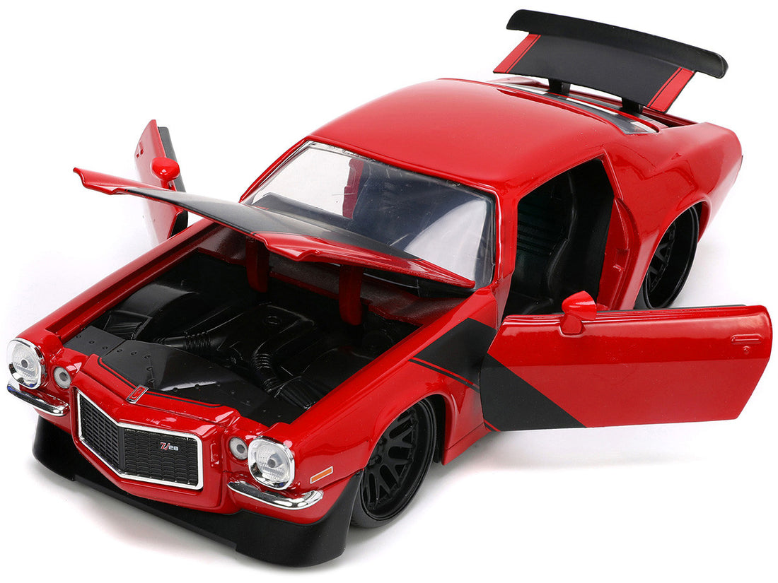 1971 Chevrolet Camaro Z/28 Red with Matt Black Stripes "Bigtime Muscle" Series 1/24 Diecast Model Car by Jada-1