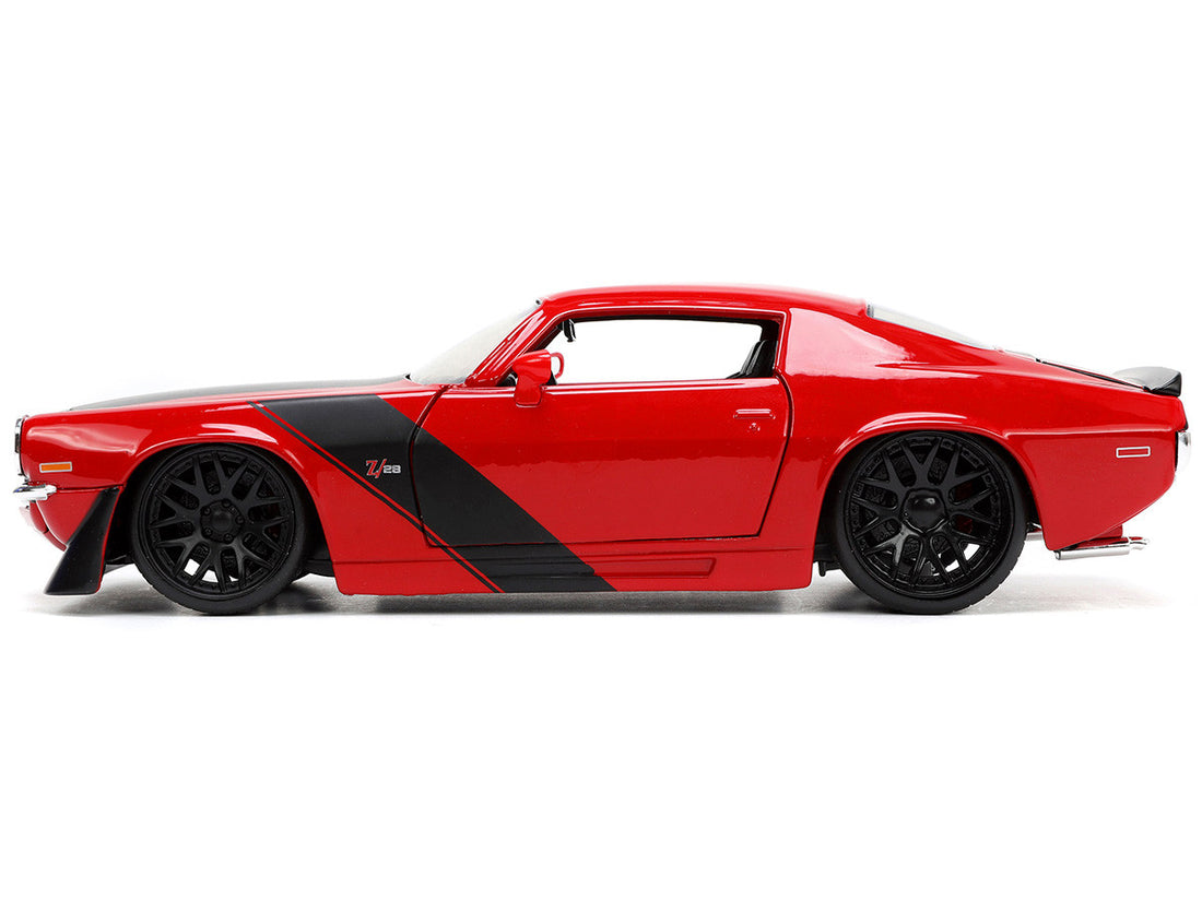 1971 Chevrolet Camaro Z/28 Red with Matt Black Stripes "Bigtime Muscle" Series 1/24 Diecast Model Car by Jada-2