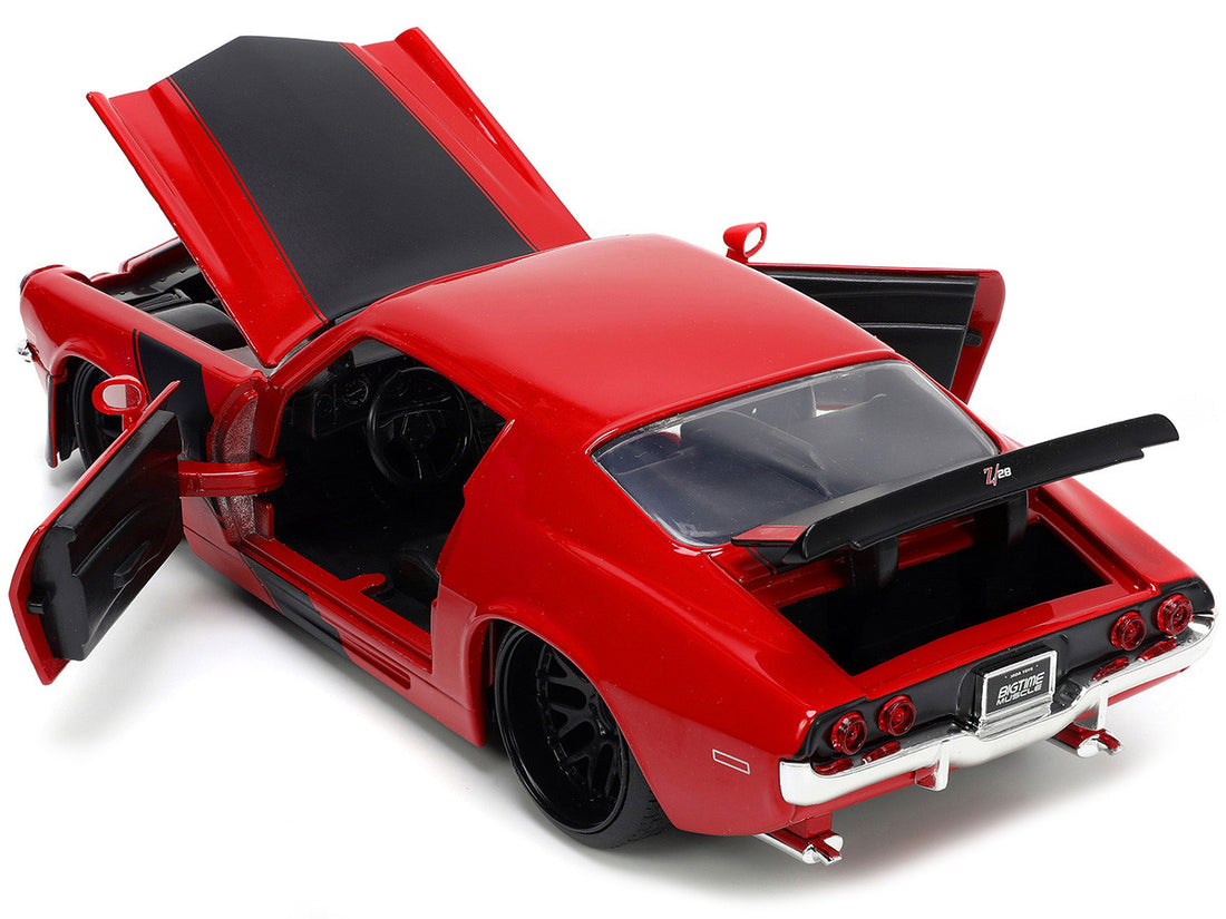 1971 Chevrolet Camaro Z/28 Red with Matt Black Stripes "Bigtime Muscle" Series 1/24 Diecast Model Car by Jada-4