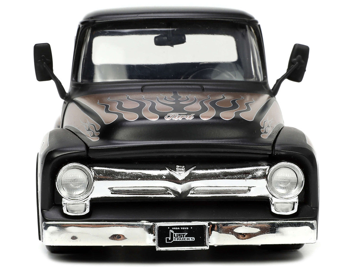 Ford 1956 F-100 Pickup Truck Matt Black and Champagne with