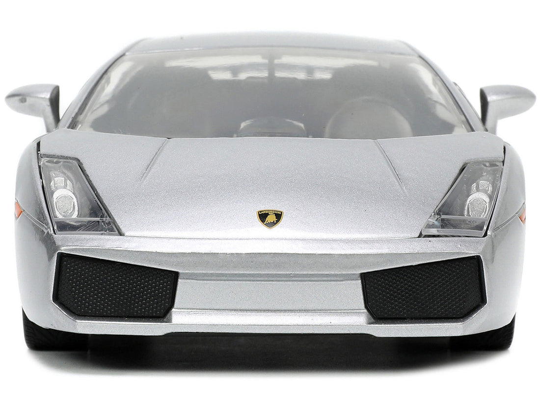 Lamborghini Gallardo Superleggera Silver Metallic with Yellow Stripes "Hyper-Spec" Series 1/24 Diecast Model Car by Jada-3