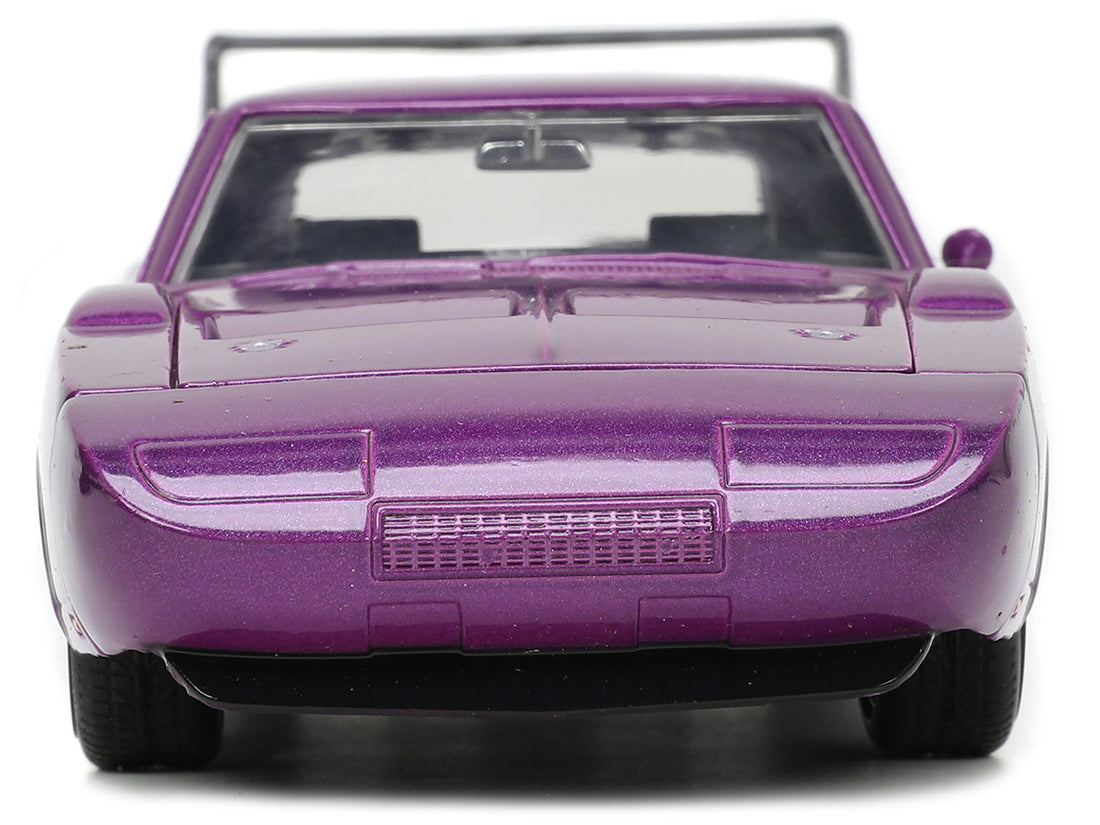 1969 Dodge Charger Daytona Purple Metallic with Black Tail Stripe "Bigtime Muscle" Series 1/24 Diecast Model Car by Jada-3