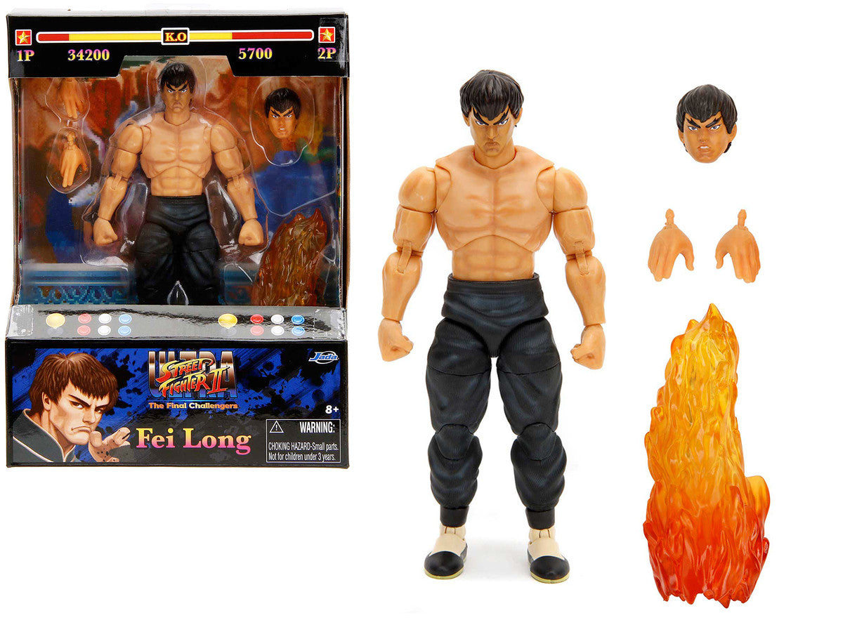 Fei Long 6" Moveable Figure with Accessories and Alternate Head and Hands "Ultra Street Fighter II: The Final Challengers" (2017) Video Game model by Jada-0