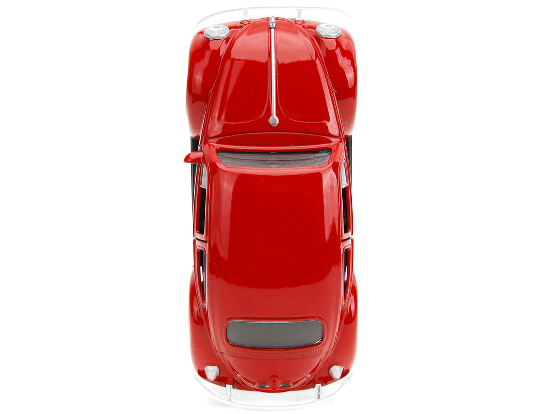 1959 Volkswagen Beetle Red with White Graphics and Boxing Gloves Accessory "Punch Buggy" Series 1/32 Diecast Model Car by Jada-4