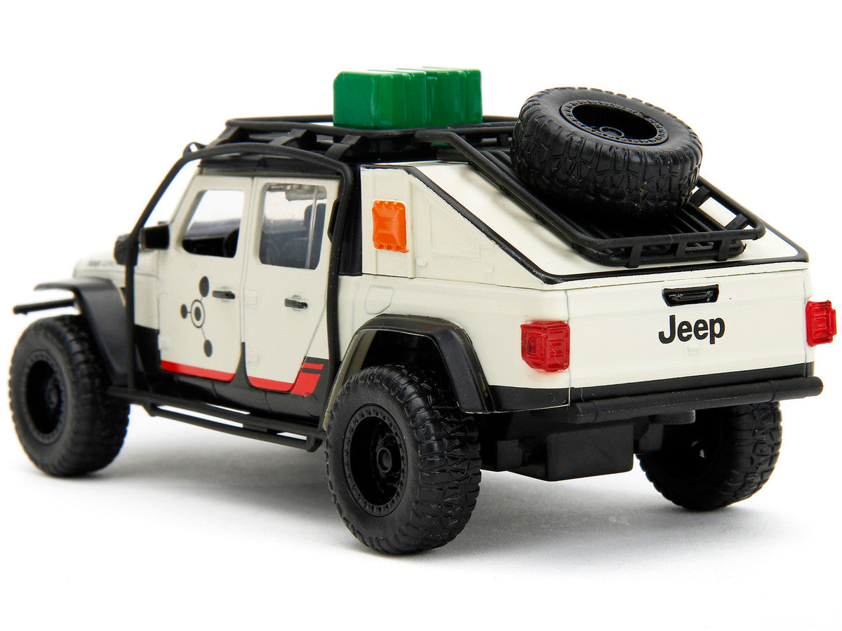 Jeep Gladiator Pickup Truck with Equipment Shell Beige with Graphics "Biosyn Genetics" "Jurassic World Dominion" (2022) Movie "Hollywood Rides" Series 1/32 Diecast Model Car by Jada-4
