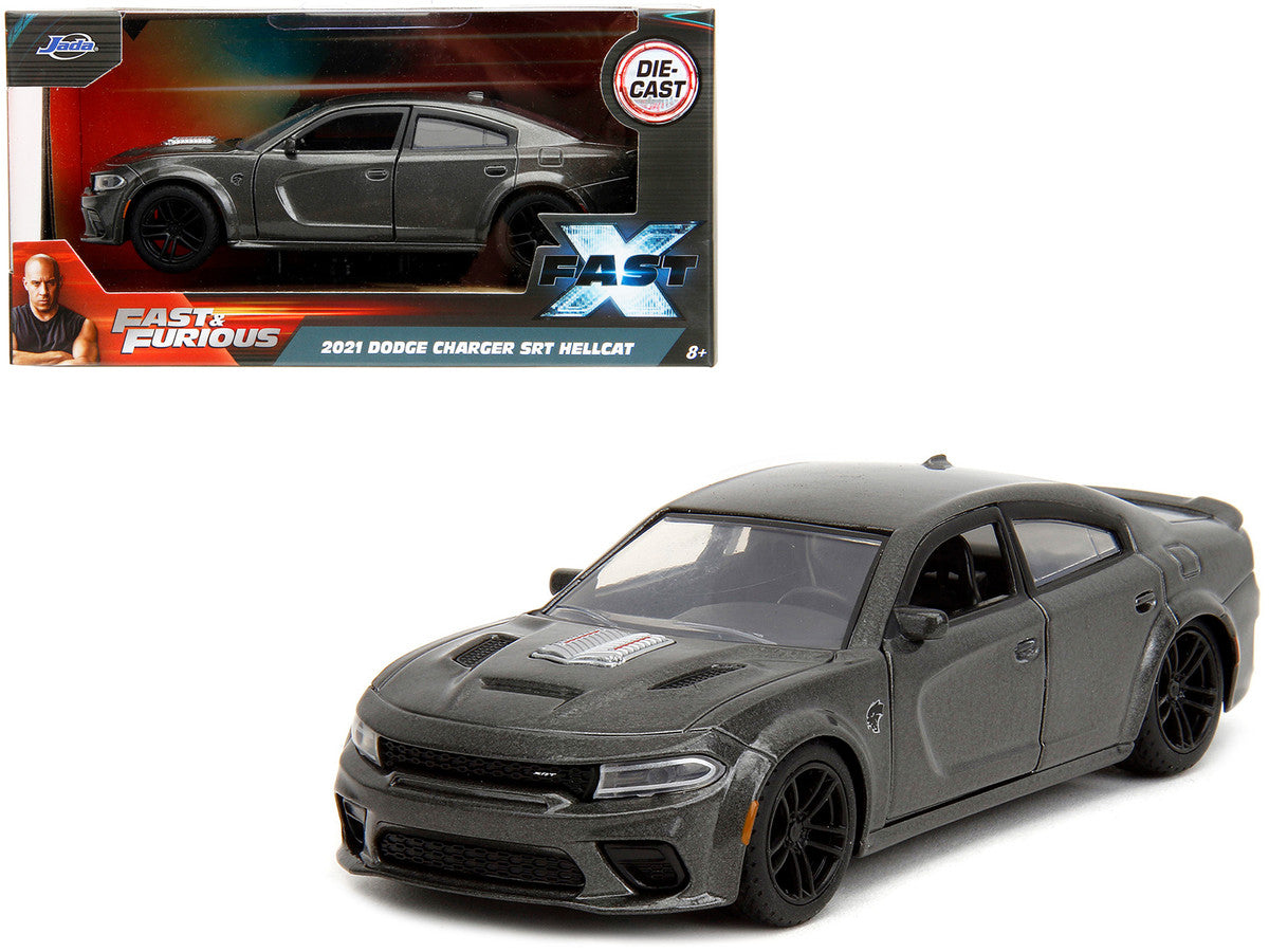 2021 Dodge Charger SRT Hellcat Gray Metallic "Fast X" (2023) Movie "Fast & Furious" Series 1/32 Diecast Model Car by Jada-0