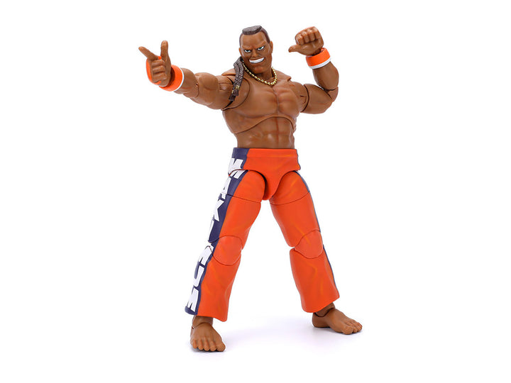 Jada Toys Dee Jay Street Fighter action figure posed with raised fists
