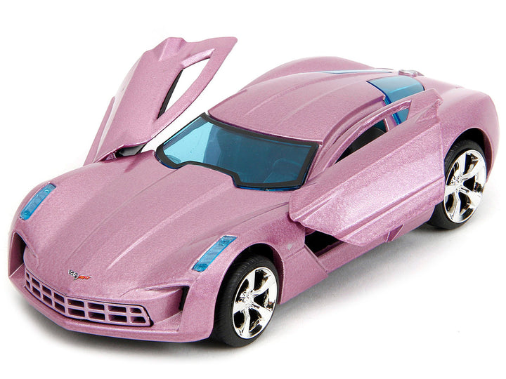 2009 Chevrolet Corvette Stingray Concept Pink Metallic with Blue Tinted Windows "Pink Slips" Series 1/32 Diecast Model Car by Jada-1