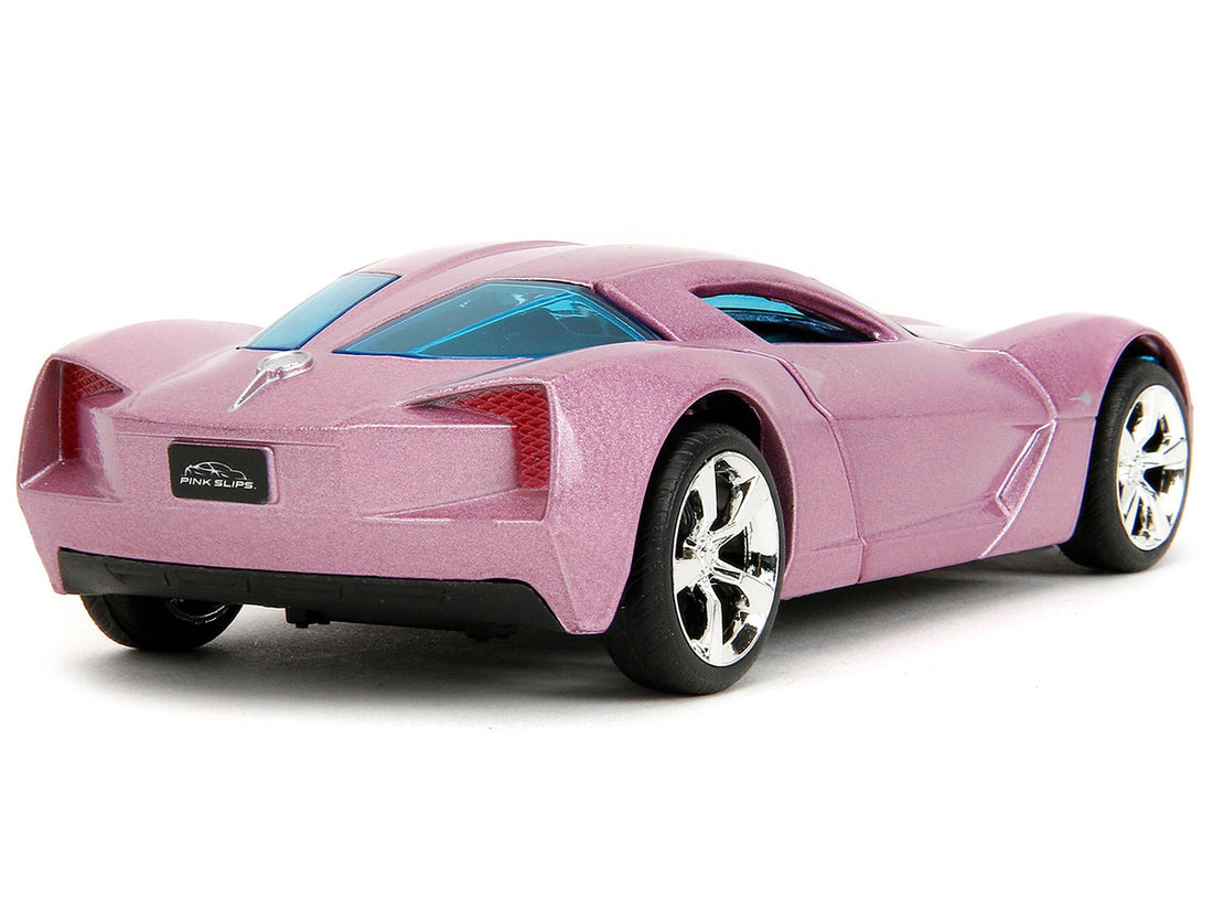 2009 Chevrolet Corvette Stingray Concept Pink Metallic with Blue Tinted Windows "Pink Slips" Series 1/32 Diecast Model Car by Jada-4