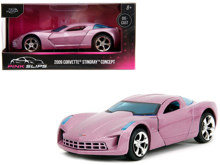 2009 Chevrolet Corvette Stingray Concept Pink Metallic with Blue Tinted Windows "Pink Slips" Series 1/32 Diecast Model Car by Jada-0