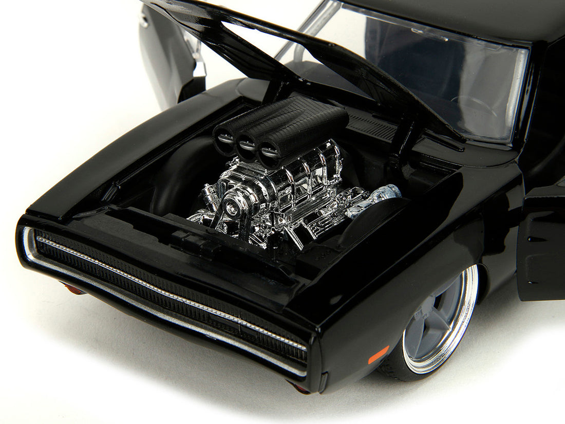 1970 Dodge Charger R/T Black "Fast X" (2023) Movie "Fast & Furious" Series 1/24 Diecast Model Car by Jada-2