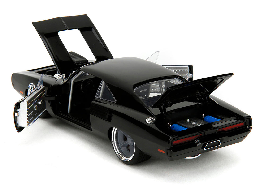 1970 Dodge Charger R/T Black "Fast X" (2023) Movie "Fast & Furious" Series 1/24 Diecast Model Car by Jada-3