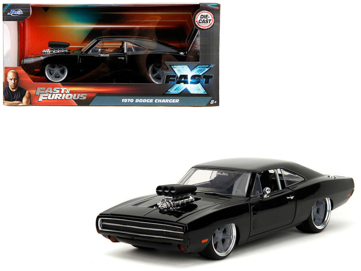 1970 Dodge Charger R/T Black "Fast X" (2023) Movie "Fast & Furious" Series 1/24 Diecast Model Car by Jada-0