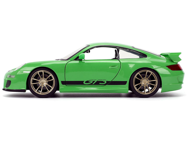 Porsche 911 GT3 (997) Green with Black Accents "Fast X" (2023) Movie "Fast & Furious" Series 1/24 Diecast Model Car by Jada-0