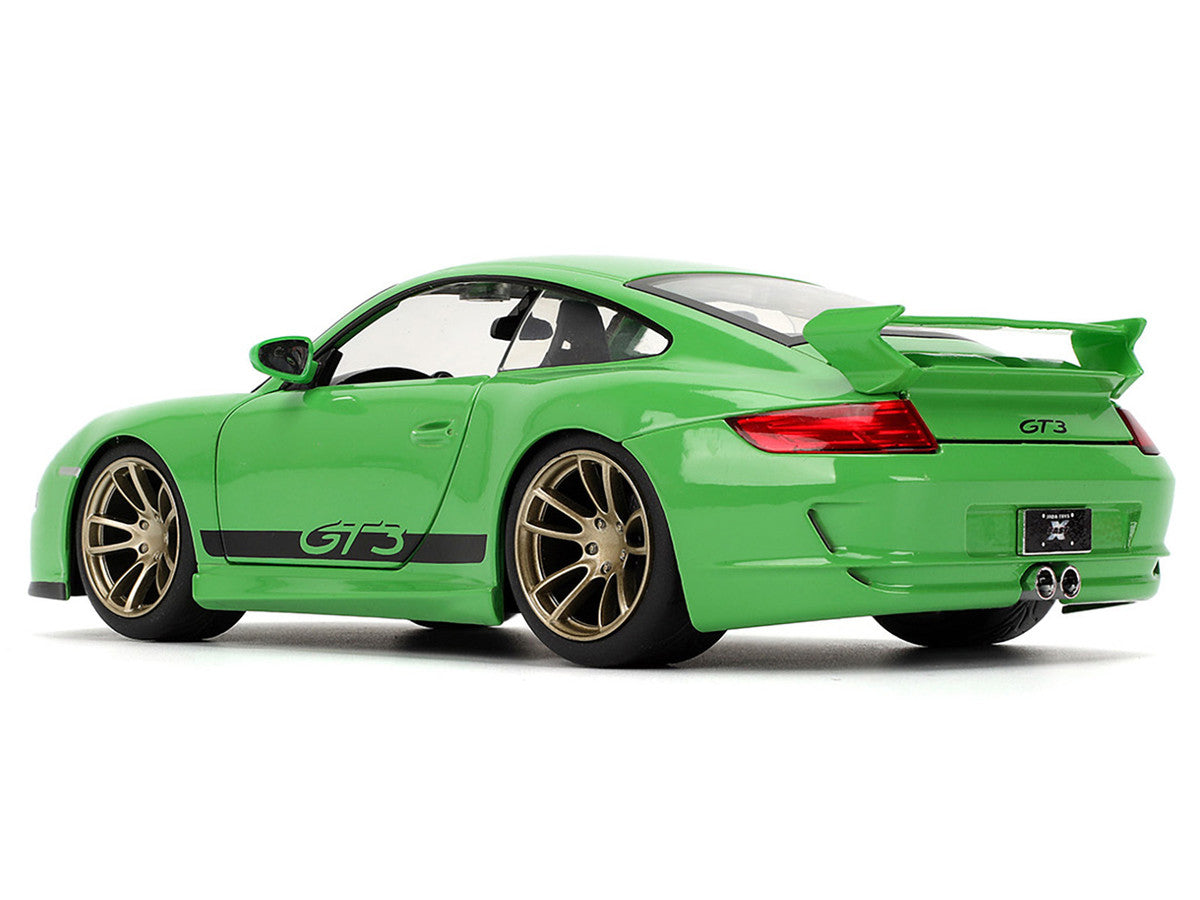 Porsche 911 GT3 (997) Green with Black Accents "Fast X" (2023) Movie "Fast & Furious" Series 1/24 Diecast Model Car by Jada-1