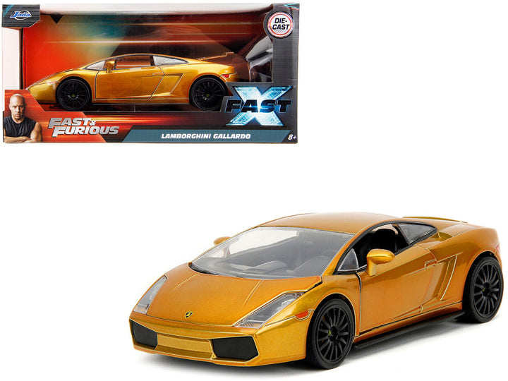 Lamborghini Gallardo Gold Metallic "Fast X" (2023) Movie "Fast & Furious" Series 1/24 Diecast Model Car by Jada-0