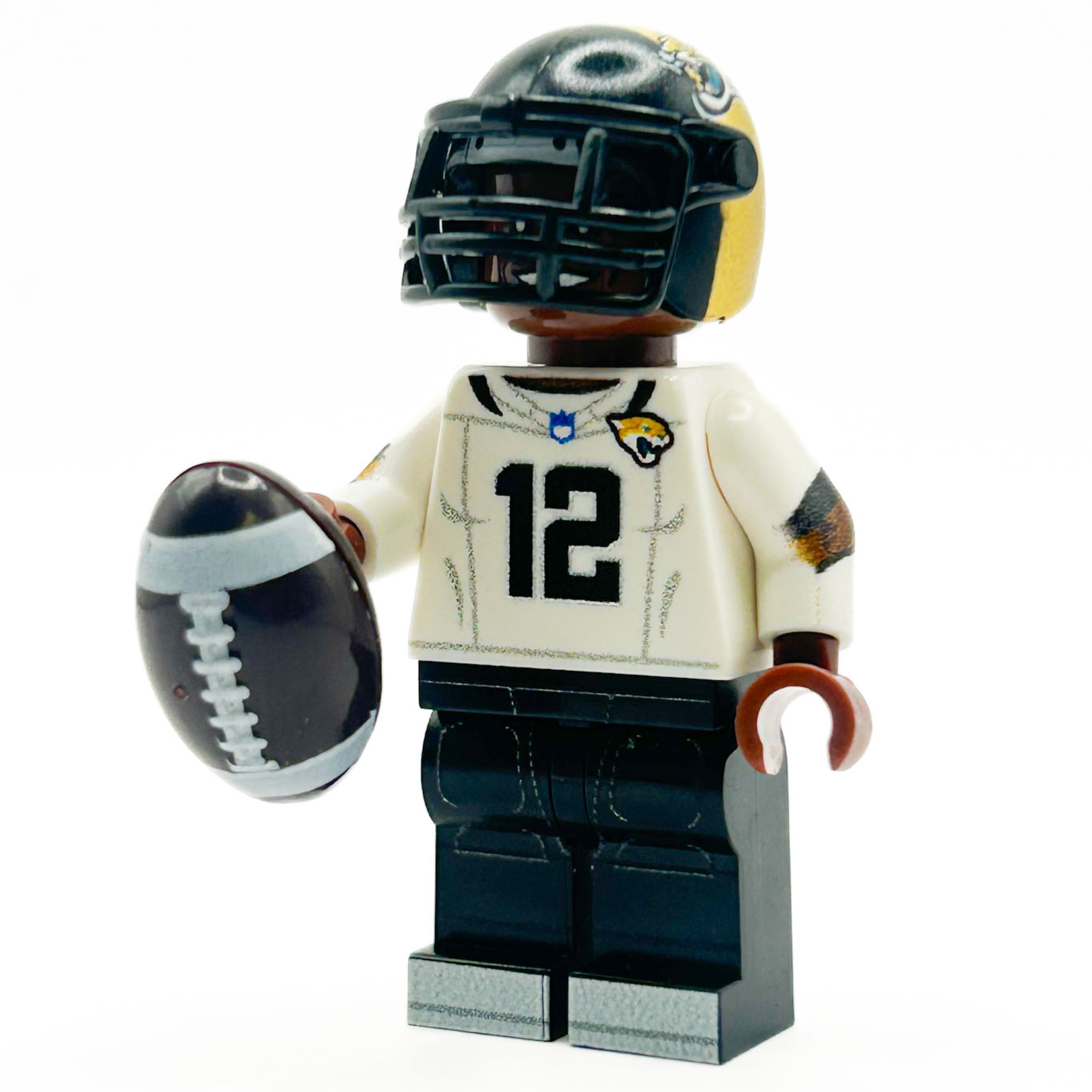 Jax Football Player #12 WR/CB Minifig made using LEGO parts - B3 Customs