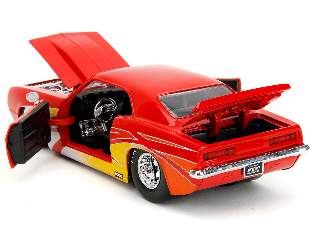 1969 Chevrolet Camaro Red with Graphics "BigTime Muscle" Series 1/24 Diecast Model Car by Jada-3