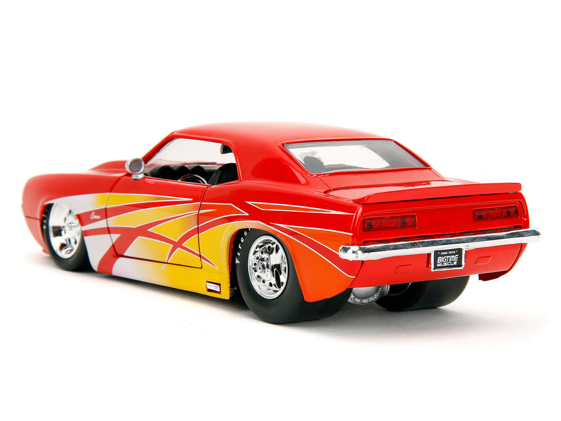 1969 Chevrolet Camaro Red with Graphics "BigTime Muscle" Series 1/24 Diecast Model Car by Jada-4