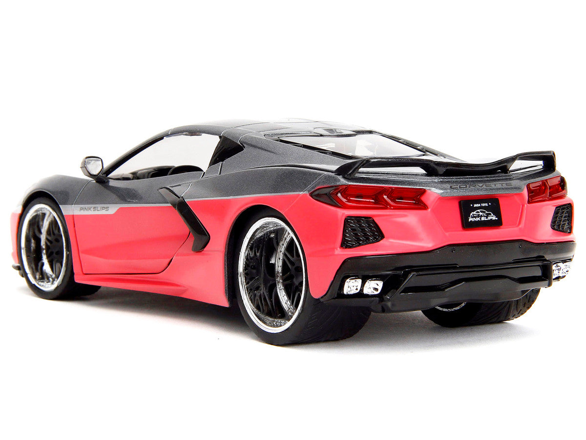 2020 Chevrolet Corvette Gray Metallic and Pink "Pink Slips" Series 1/24 Diecast Model Car by Jada-4