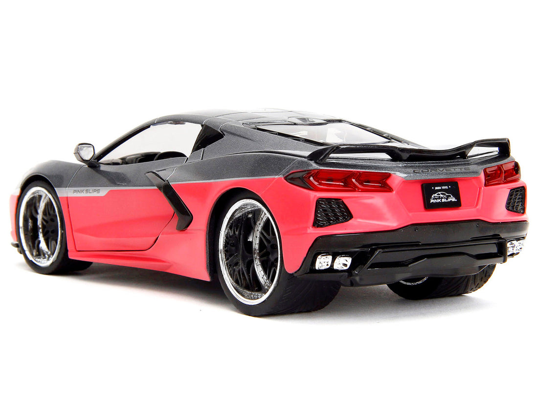 2020 Chevrolet Corvette Gray Metallic and Pink "Pink Slips" Series 1/24 Diecast Model Car by Jada-4