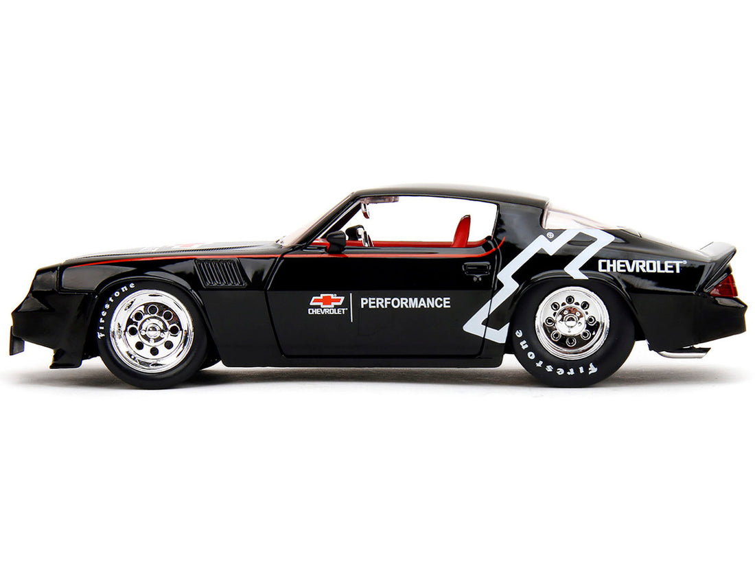 1979 Chevrolet Camaro Z28 "Chevrolet Performance" Black with Carbon Hood and Red Interior "Bigtime Muscle" Series 1/24 Diecast Model Car by Jada-1