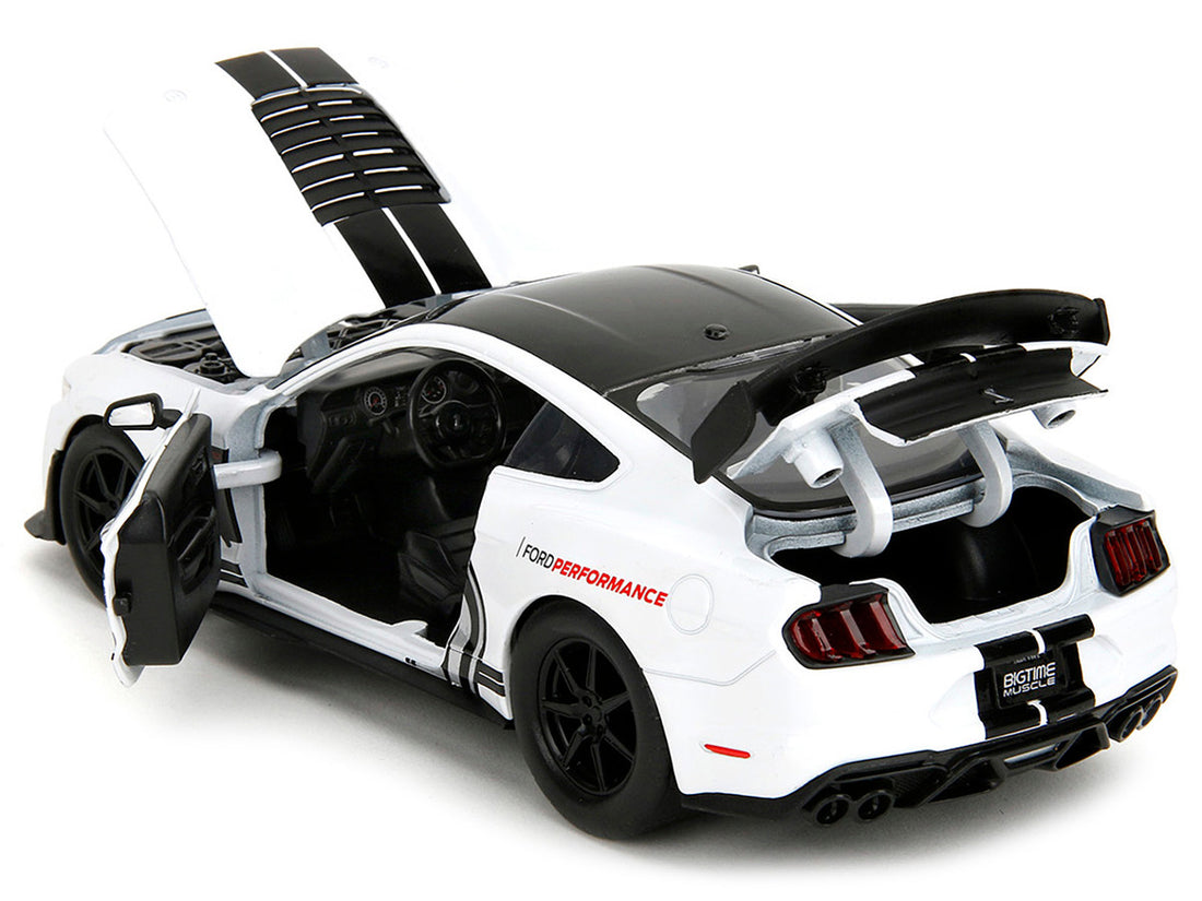 2020 Ford Mustang Shelby GT500 #65 White with Black Top and Stripes "Ford Performance" "Bigtime Muscle" Series 1/24 Diecast Model Car by Jada-3