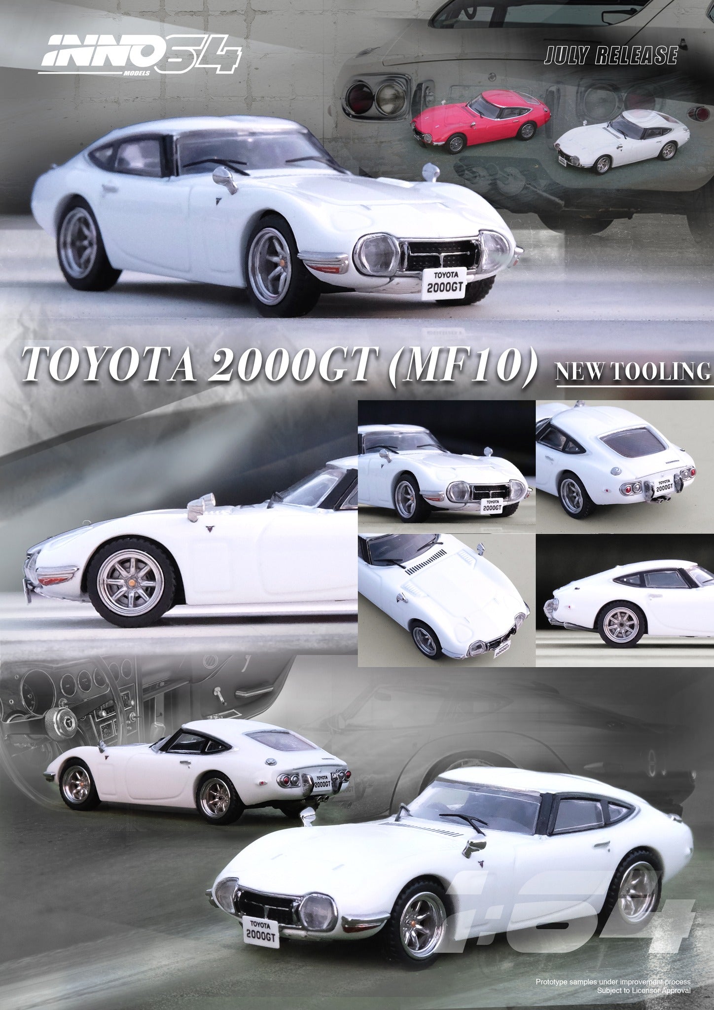 Toyota 2000GT (MF10) in Red OR White 1:64 Diecast Model Car