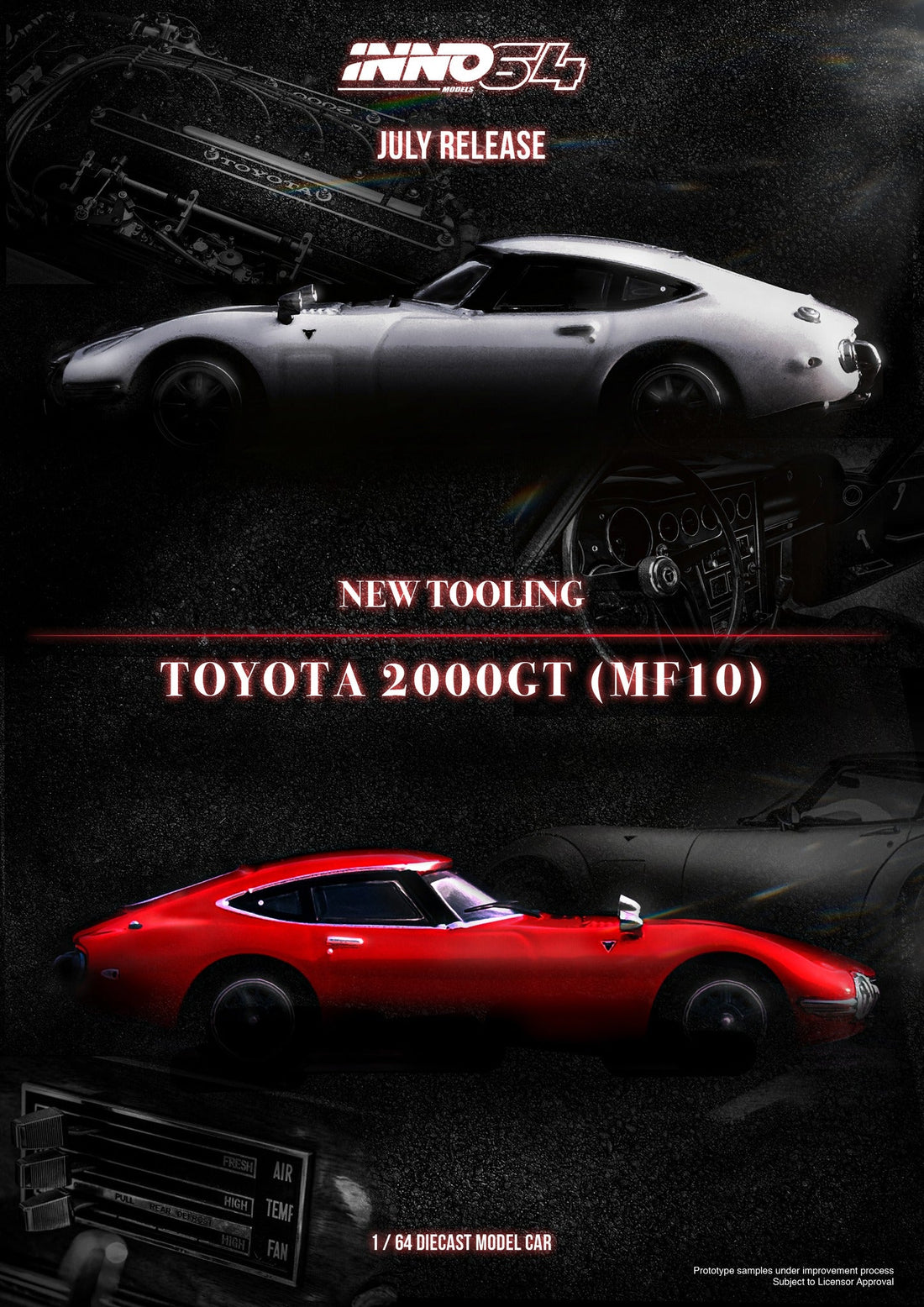 Toyota 2000GT (MF10) in Red OR White 1:64 by Inno64 White and Red