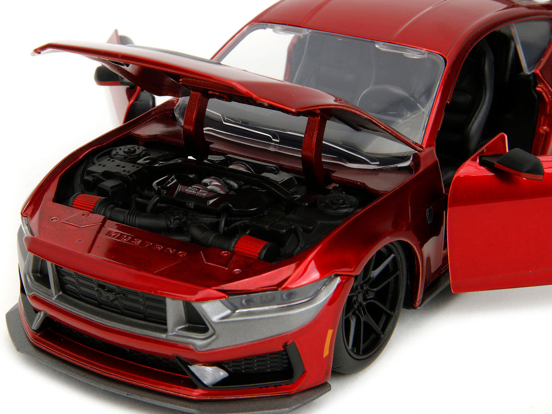 2024 Ford Mustang Dark House Candy Red with Gray Hood "Bigtime Muscle" Series 1/24 Diecast Model Car by Jada-3