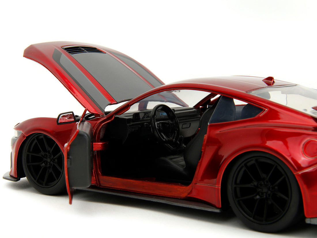 2024 Ford Mustang Dark House Candy Red with Gray Hood "Bigtime Muscle" Series 1/24 Diecast Model Car by Jada-2