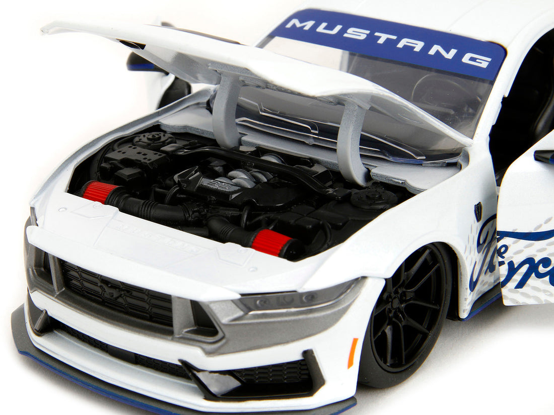 2024 Ford Mustang Dark Horse White with "Mustang Horse Graphics" "Bigtime Muscle" Series 1/24 Diecast Model Car by Jada-2