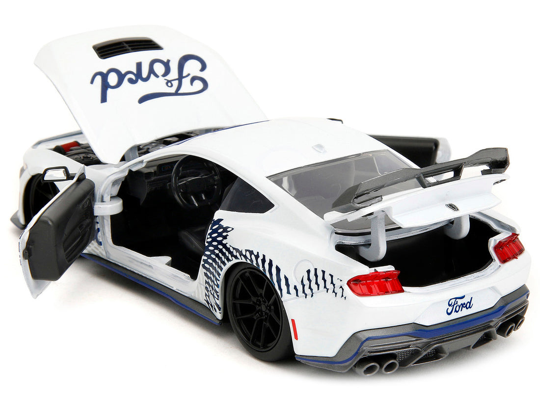 2024 Ford Mustang Dark Horse White with "Mustang Horse Graphics" "Bigtime Muscle" Series 1/24 Diecast Model Car by Jada-3