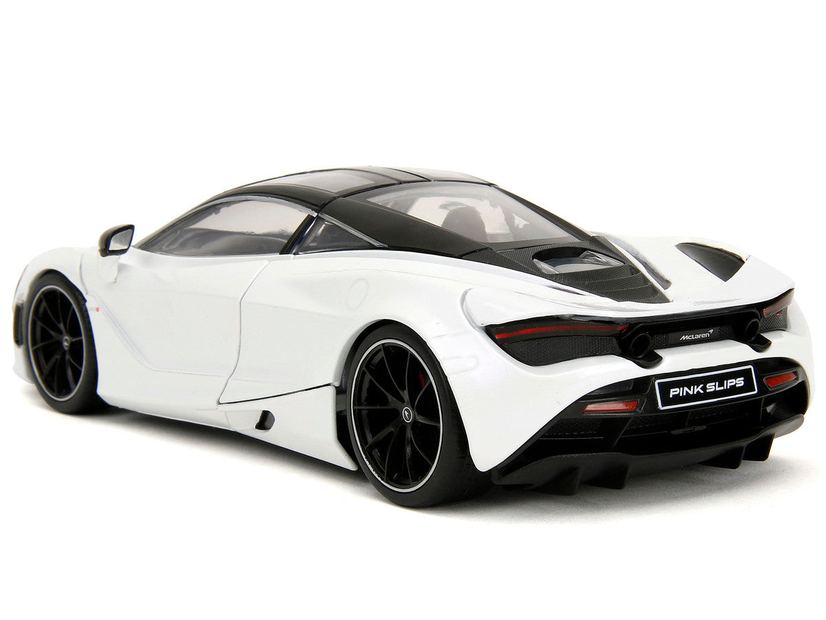 McLaren 720S White Metallic with Black Top "Pink Slips" Series 1/24 Diecast Model Car by Jada-4