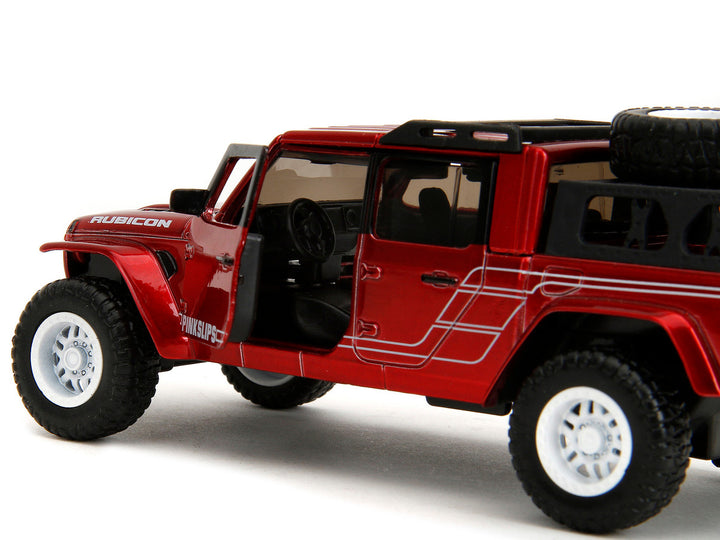 2020 Jeep Gladiator Pickup Truck Candy Red "Pink Slips" Series 1/32 Diecast Model Car by Jada-1