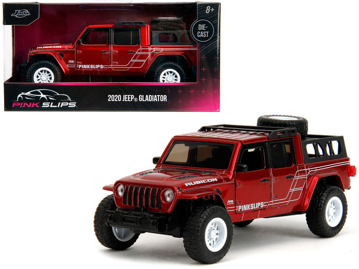 2020 Jeep Gladiator Pickup Truck Candy Red "Pink Slips" Series 1/32 Diecast Model Car by Jada-0