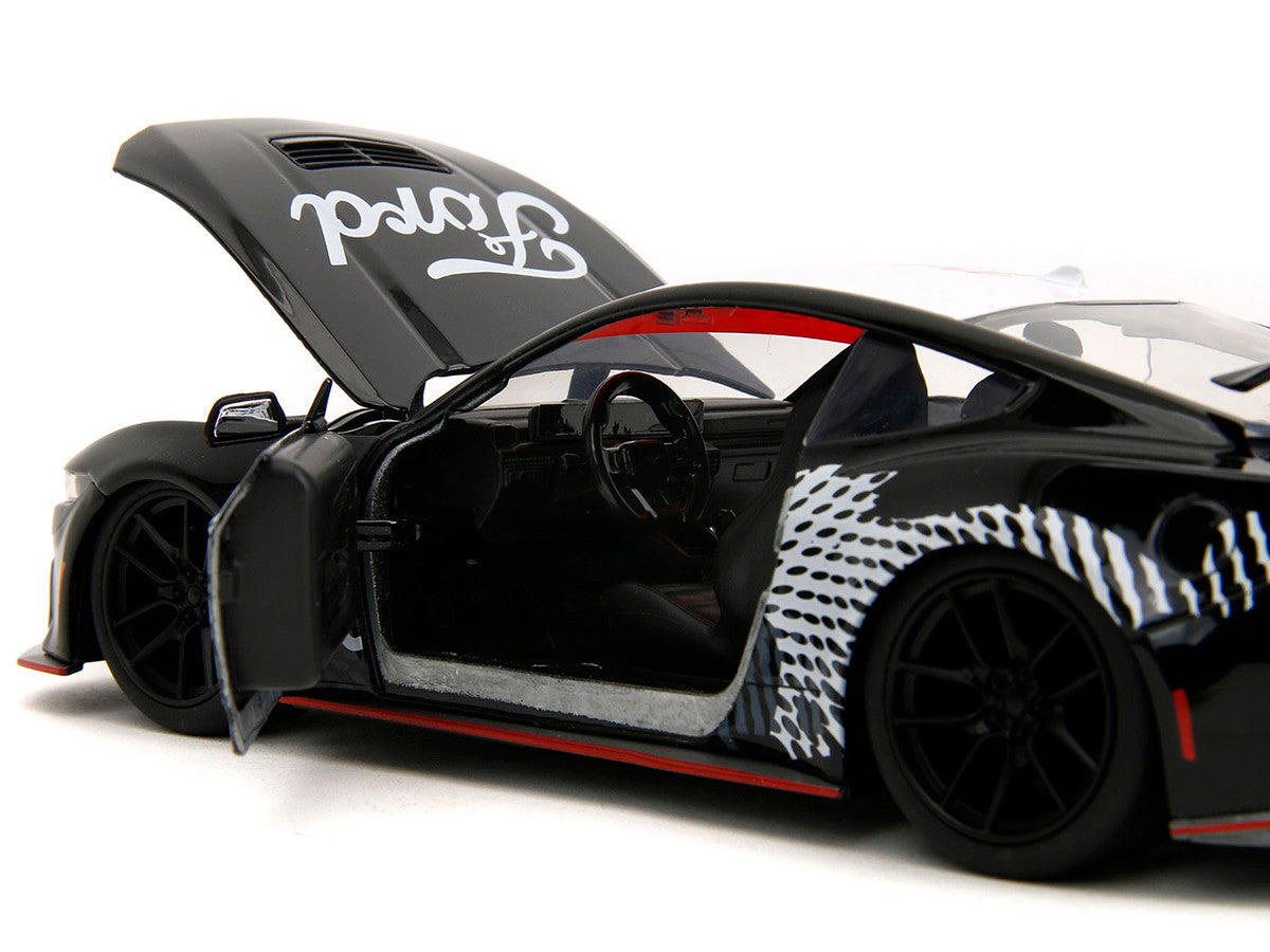 2024 Ford Mustang Dark Horse Black with White Top and "Mustang Horse Graphics" "Bigtime Muscle" Series 1/24 Diecast Model Car by Jada-2