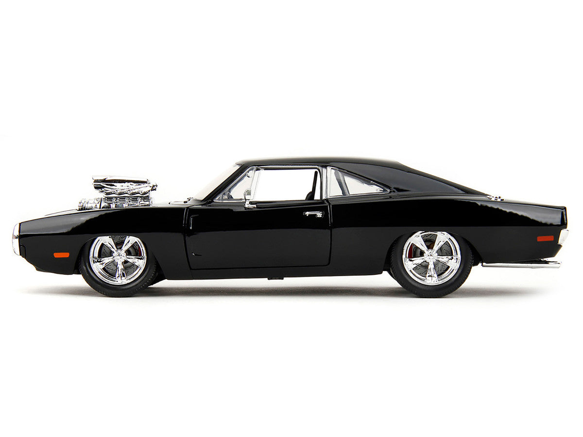 1970 Dodge Charger Black with Race Interior "Fast & Furious" Movie 1/24 Diecast Model Car by Jada-3