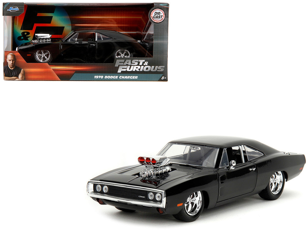 1970 Dodge Charger Black with Race Interior "Fast & Furious" Movie 1/24 Diecast Model Car by Jada-0