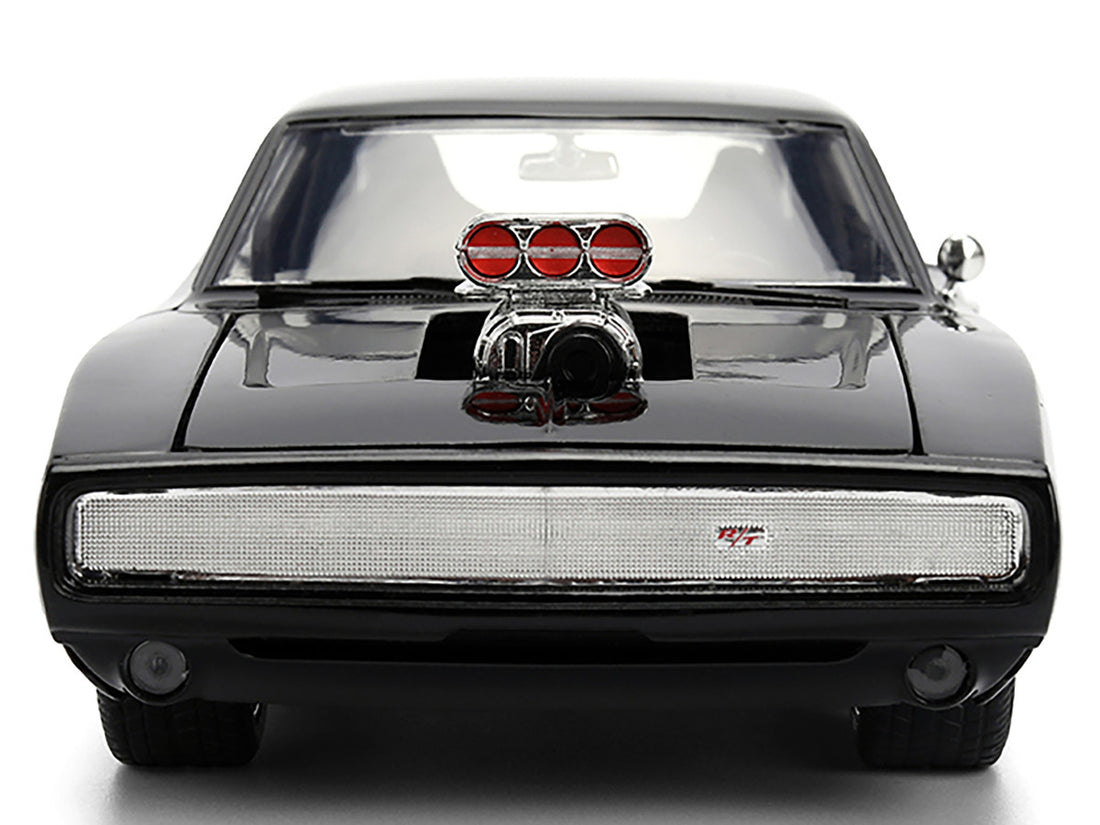 1970 Dodge Charger R/T Black "Furious 7" (2015) Movie "Fast & Furious" Series 1/24 Diecast Model Car by Jada-4