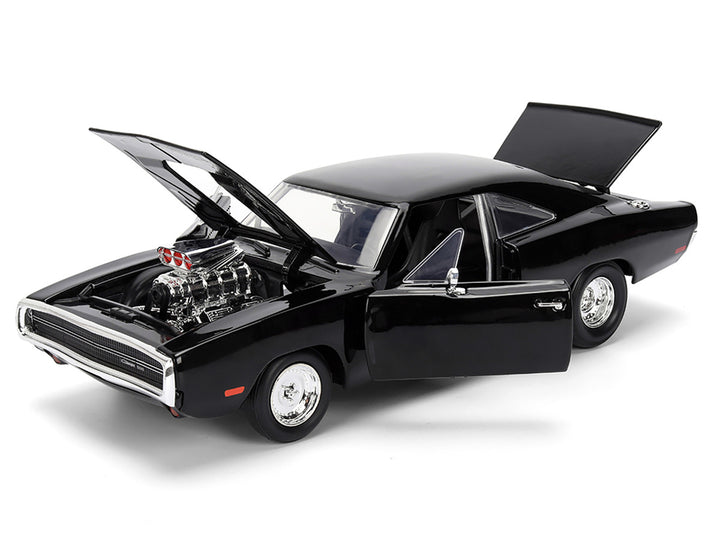 Dom's 1970 Dodge Charger R/T Black "F9" (2021) Movie "Fast & Furious" Series 1/24 Diecast Model Car by Jada-1