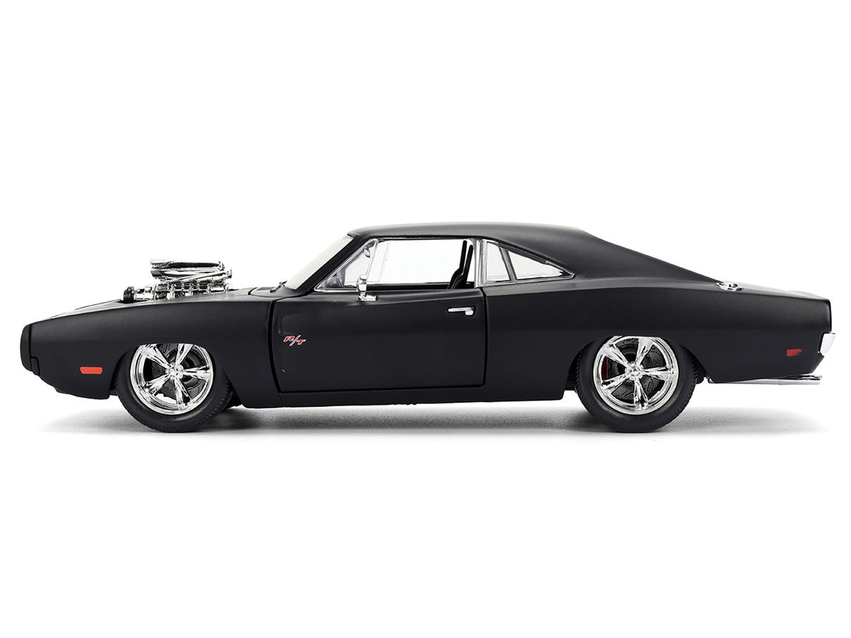 Dodge 1970 Charger R/T Matt Black "Fast & Furious" (2009) Movie "Fast & Furious" Series 1/24 Diecast Model Car by Jada 2