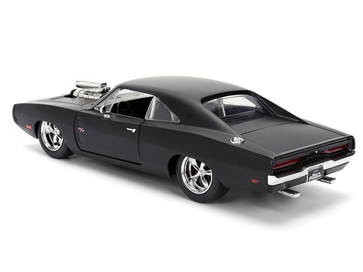 Dodge 1970 Charger R/T Matt Black "Fast & Furious" (2009) Movie "Fast & Furious" Series 1/24 Diecast Model Car by Jada 3